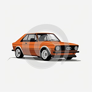 Vintage Audi Car: Minimalist Illustrations And Eco-kinetic Visual Harmony