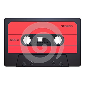 Vintage audio cassette on a plain backgrounds