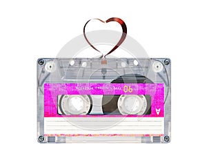 Vintage Audio Cassette Tape on White