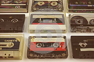 Vintage audio compact cassettes