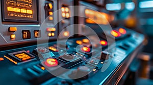 Vintage Audio Control Panel Equipment Lights Buttons