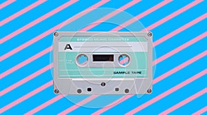 Vintage audio tape cassette. retro background
