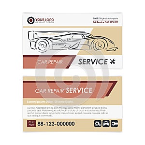 Vintage Auto repair business card template. Create your own business cards.