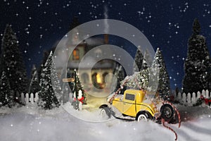 Vintage Automobile Christmas