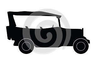 Vintage automobile silhouette vector illustration