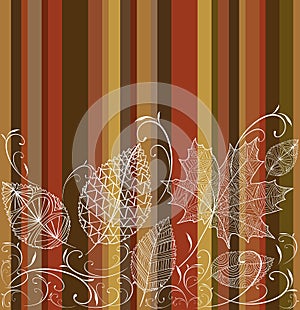 Vintage autumn leaves seamless pattern background.