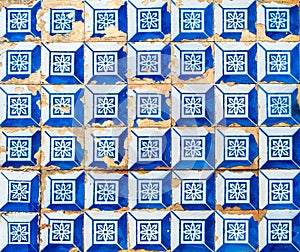 Vintage azulejos, traditional Portuguese tiles photo