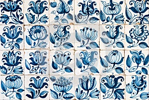 Vintage azulejos, traditional Portuguese tiles photo