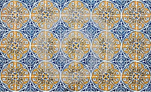 Vintage azulejos, traditional Portuguese tiles photo