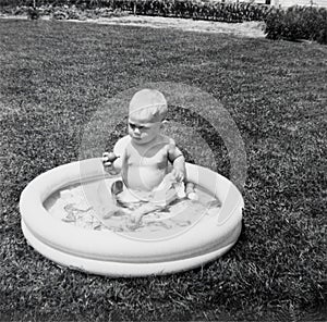 Vintage Baby Picture Swimmg Pool