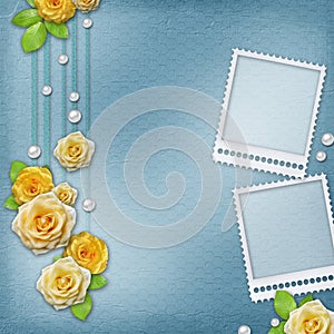 Vintage background for album or congratulation card with roses a