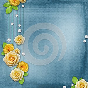 Vintage background for album or congratulation roses a