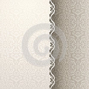 Vintage background, antique greeting card, invitation with lace