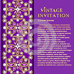 vintage background, elegant antiques, Victorian goldl ornament, baroque frame, beautiful invitation