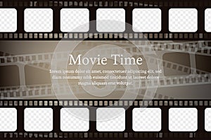 Vintage background with film flame. Vector format. filmstrip vector template.