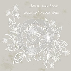 Vintage background flowers. Vector