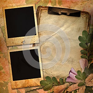 Vintage background with frames for photo