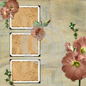 Vintage background with frames for photos.