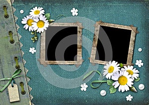 Vintage background with frames for photos