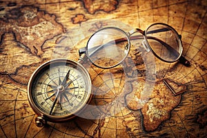 Vintage background and glasses