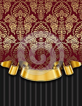 Vintage background with golden patterns