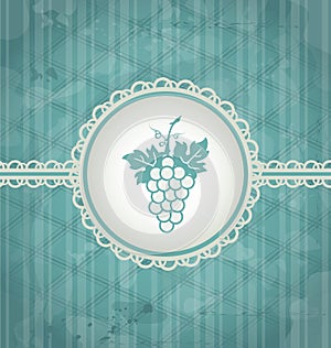 Vintage background with grapevine label