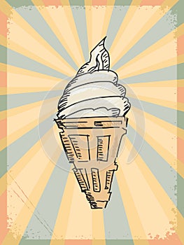 Vintage background with icecream