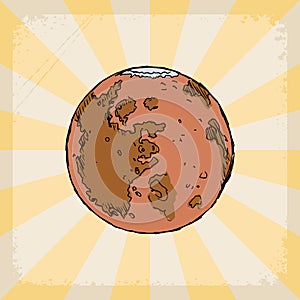 Vintage background with Mars