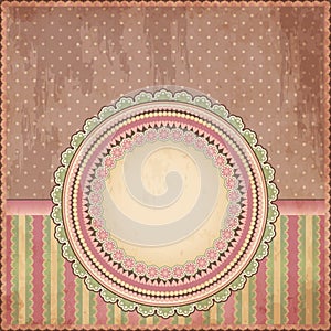 Vintage background. Old paper greeting card