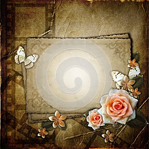Vintage background with paper card