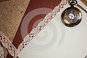 Vintage background with pocketwatch