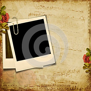 Vintage background with polaroid frame