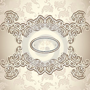 Vintage background with seamless pattern in pearly beige