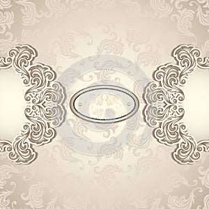 Vintage background with seamless pattern in pearly beige