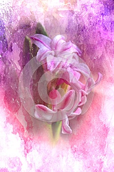 Vintage background whit pastel watercolor painted flower