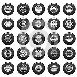 Vintage badges and labels icons set vetor black