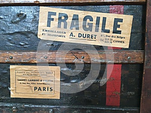 Vintage baggage travel labels