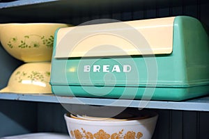 Vintage Bakelite bread box photo