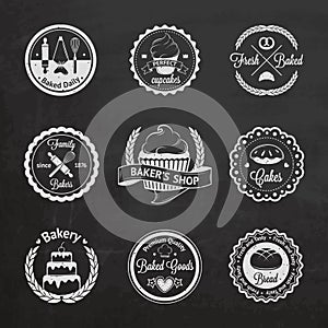 Vintage bakery badges, labels and logos