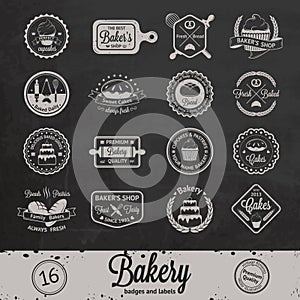 Vintage bakery badges, labels and logos photo