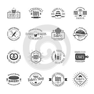 Vintage bakery badges, labels and logos photo