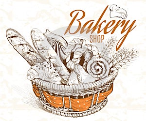 Vintage bakery basket.