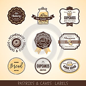 Vintage bakery logo labels and frames photo