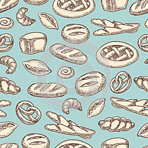 Vintage bakery seamless pattern