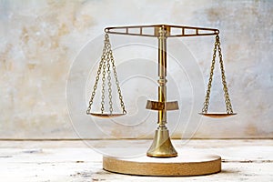 Vintage balance scales of justice made of brass