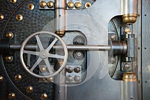 Vintage Bank Vault Safe Industrial Background