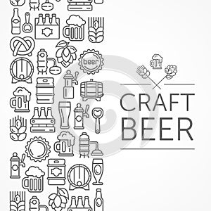 Vintage banner for craft brewery grayscale