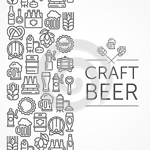 Vintage banner for craft brewery grayscale photo
