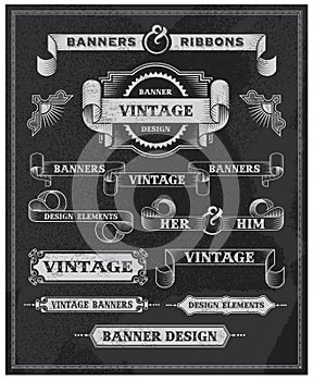 Vintage Banner and Ribbon Design Elements