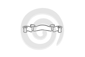 Vintage, banner, ribbon illustration. Element of ribbon icon. Thin line icon for website design and development, app development.